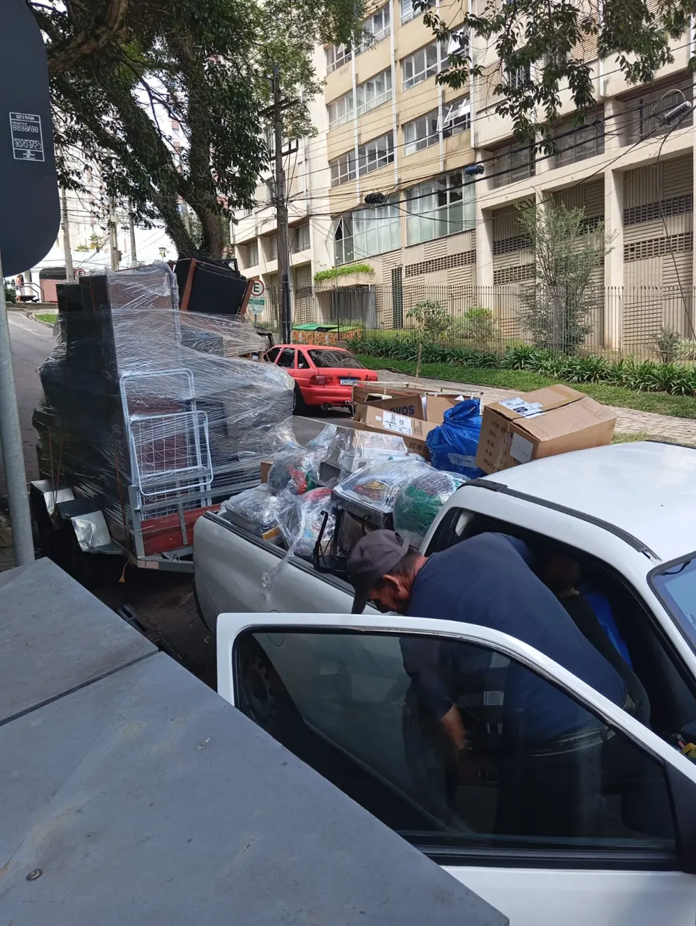 Carga embalada e protegida